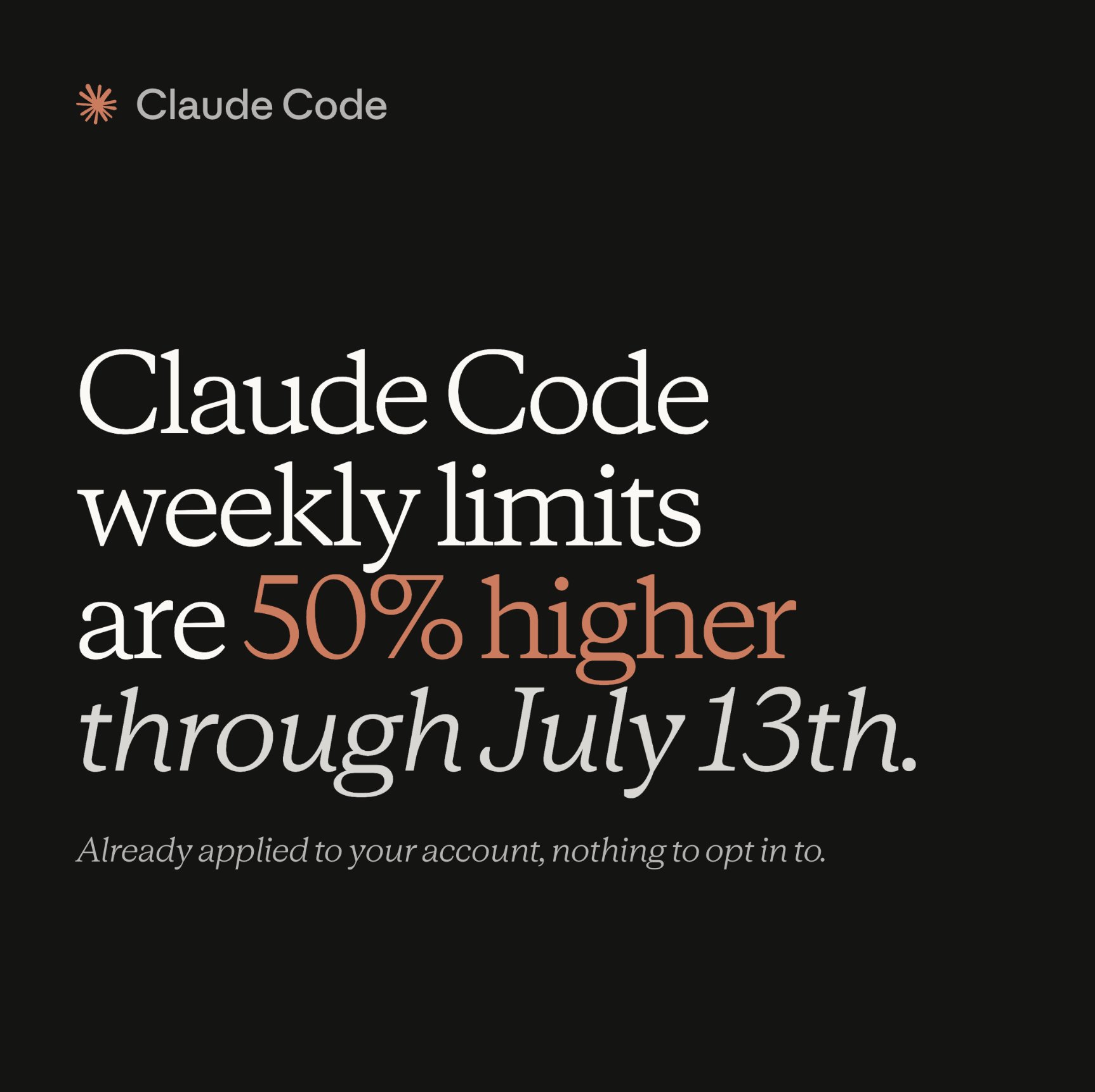 Claude Code weekly limits rise 50% for Pro and Enterprise users
