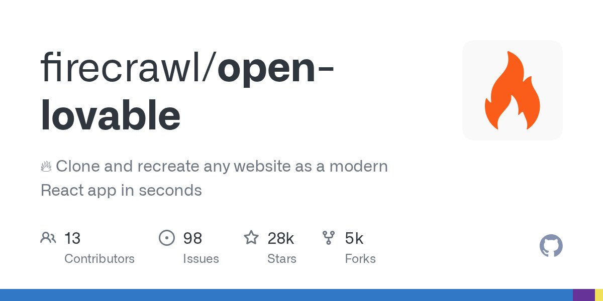 Firecrawl launches open‑lovable to auto‑generate React sites