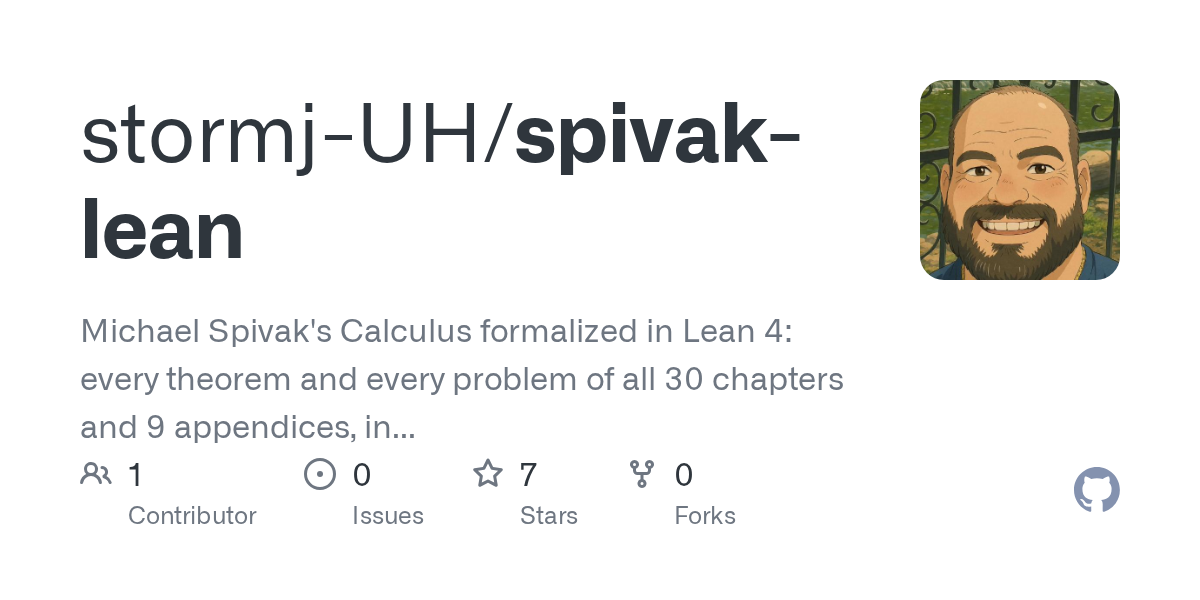 Spivak Calculus fully formalized in Lean 4
