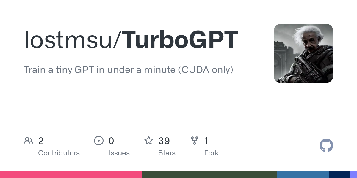 TurboGPT lets you train a tiny GPT in under a minute on CUDA