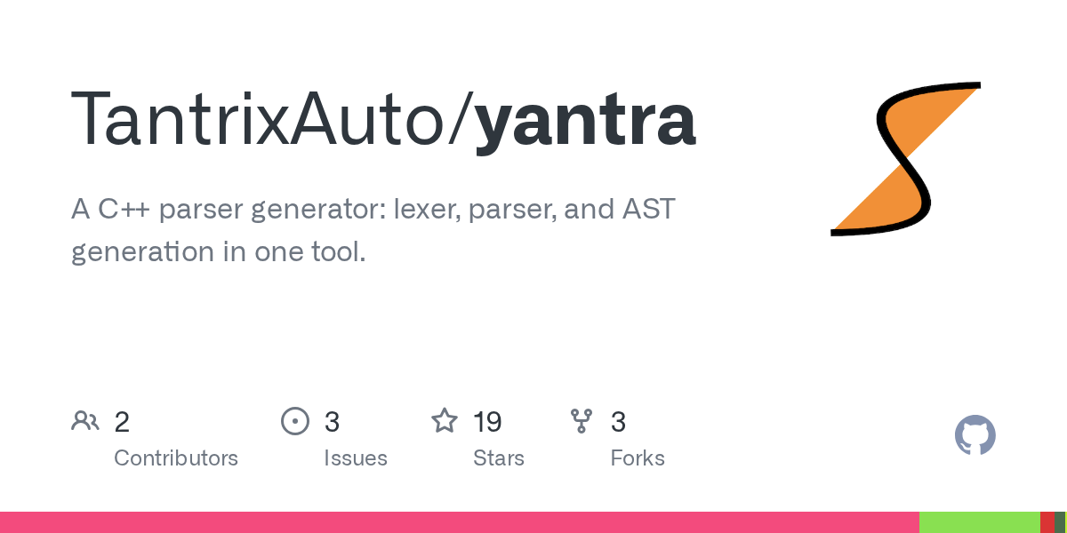 Yantra adds a native C++ LALR(1) parser generator