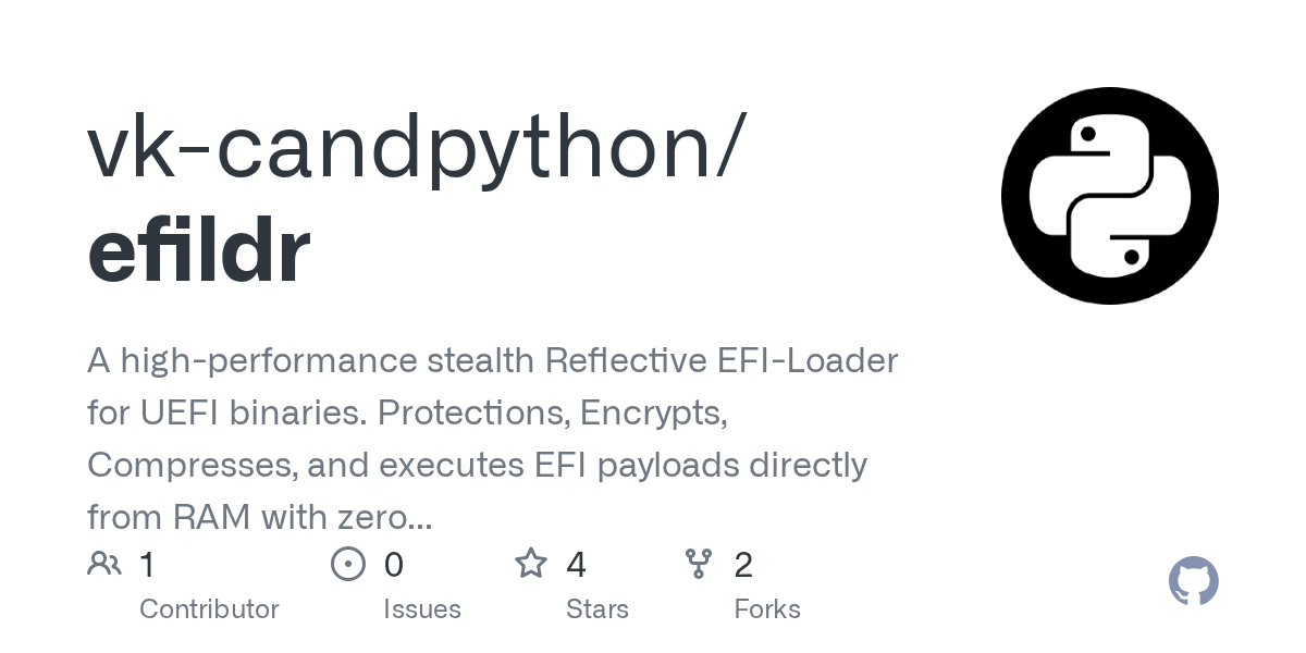 Efildr launches as open‑source reflective EFI loader and packer
