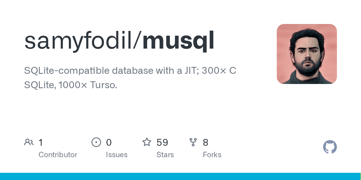 musql releases a JIT‑compiled SQLite‑compatible engine with 300× speed gains