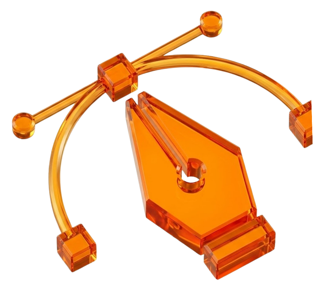Orange 3D pen tool — freebies for designers